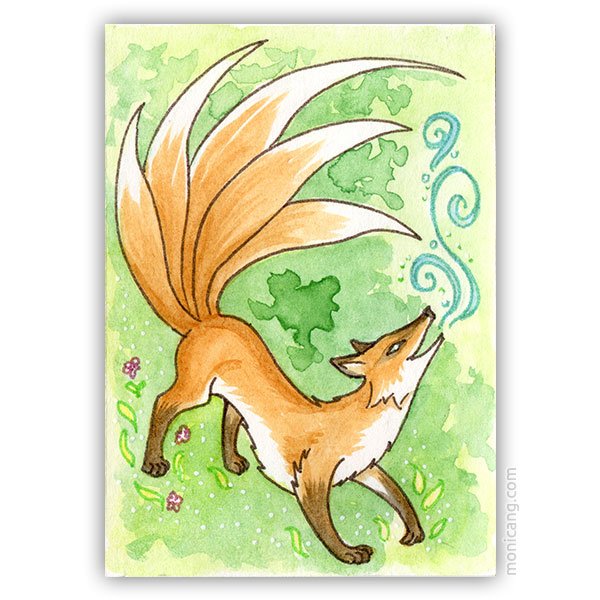 What Does the Kitsune Say - Quick ACEO - ORIGINAL