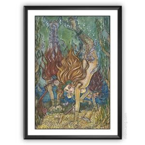 Rhinemaidens - ORIGINAL watercolour painting 10x15 portrait