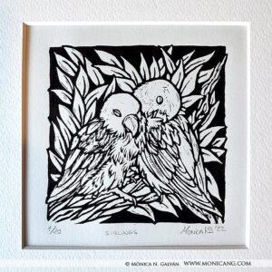 Siblings - Limited Original Linocut Print