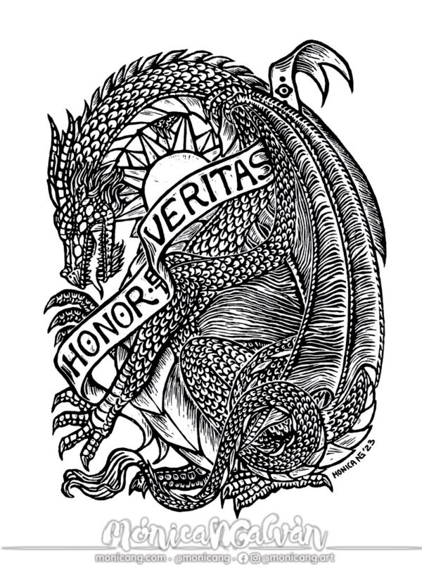 Honor et Veritas – PRINT / Linocut Print