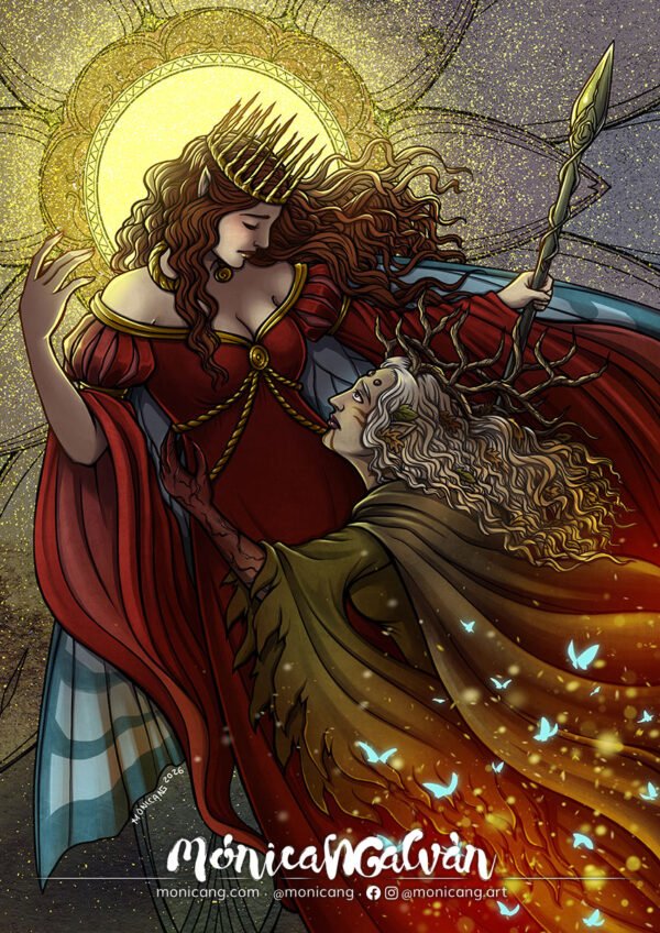 A moth burned by her flames – MoonSlayer Art Print