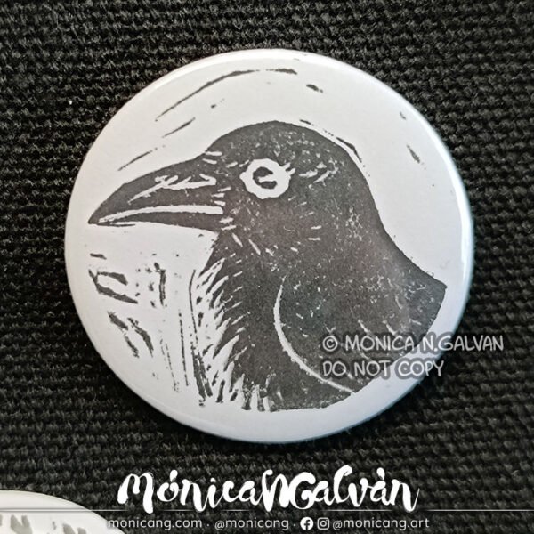 Raven - 32mm Linograbado en Chapa