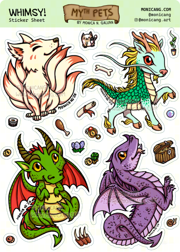 Whimsy! - MYth Pets - Hoja de pegatinas