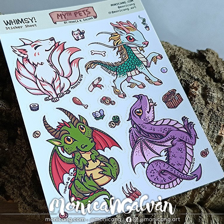 Whimsy! - MYth Pets - Hoja de pegatinas